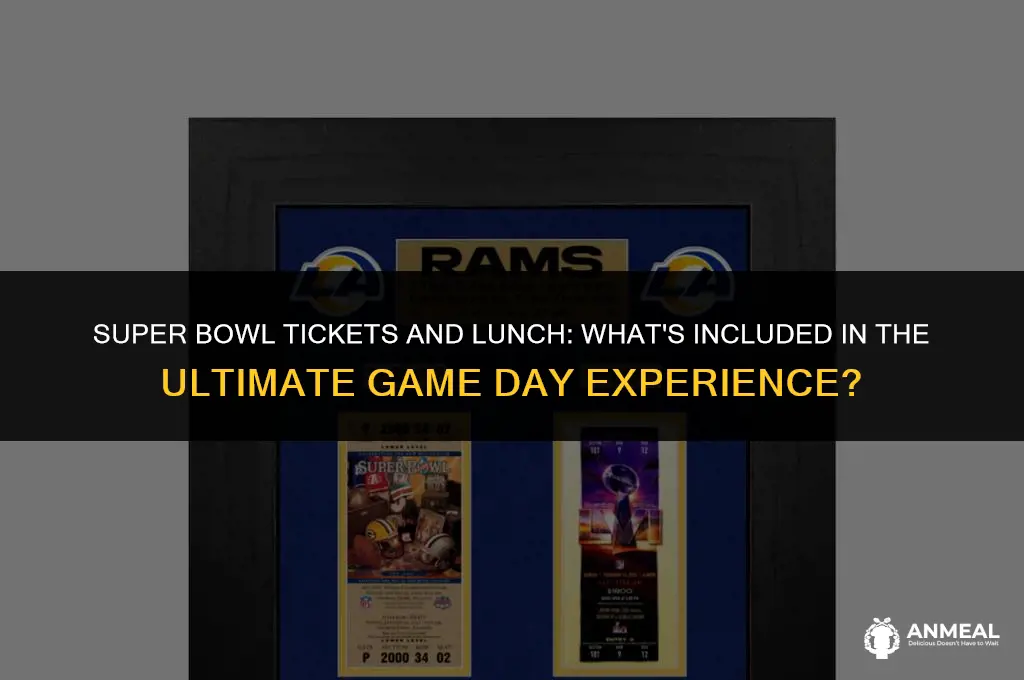 does all super bowl tickets include lunch