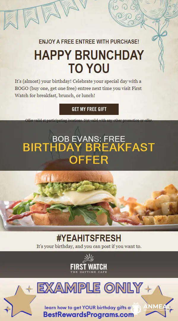 does bob evens give a birthday breakfast