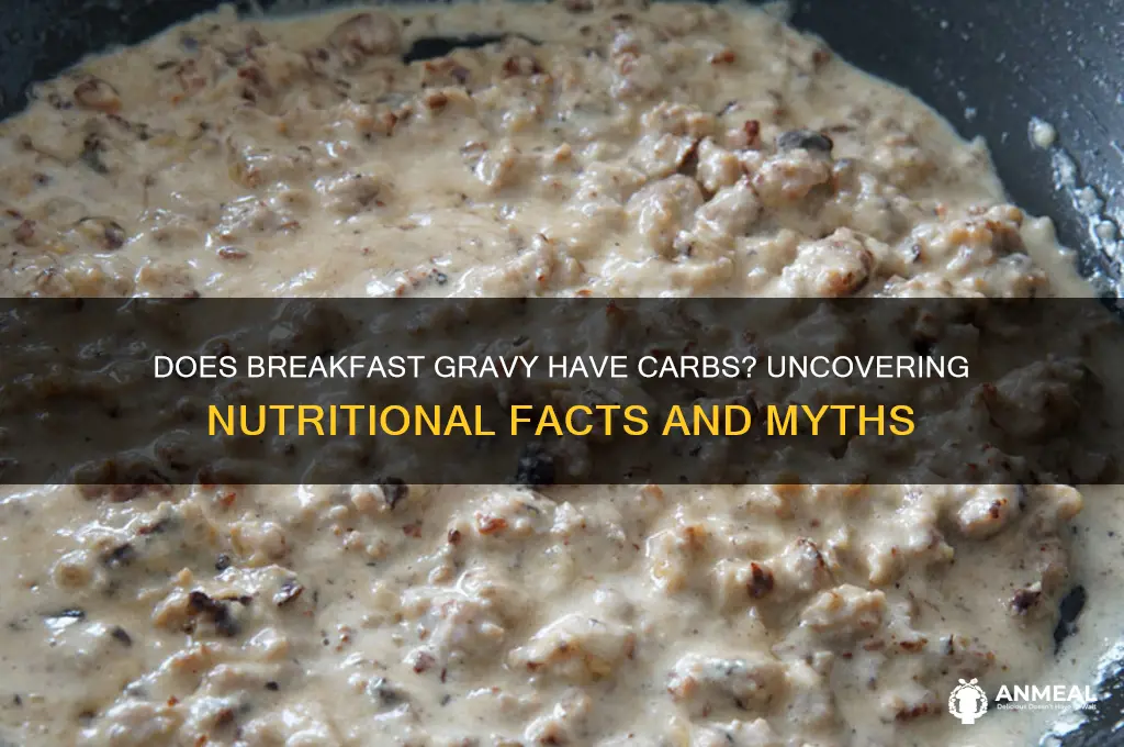 does breakfast gravy have carbs