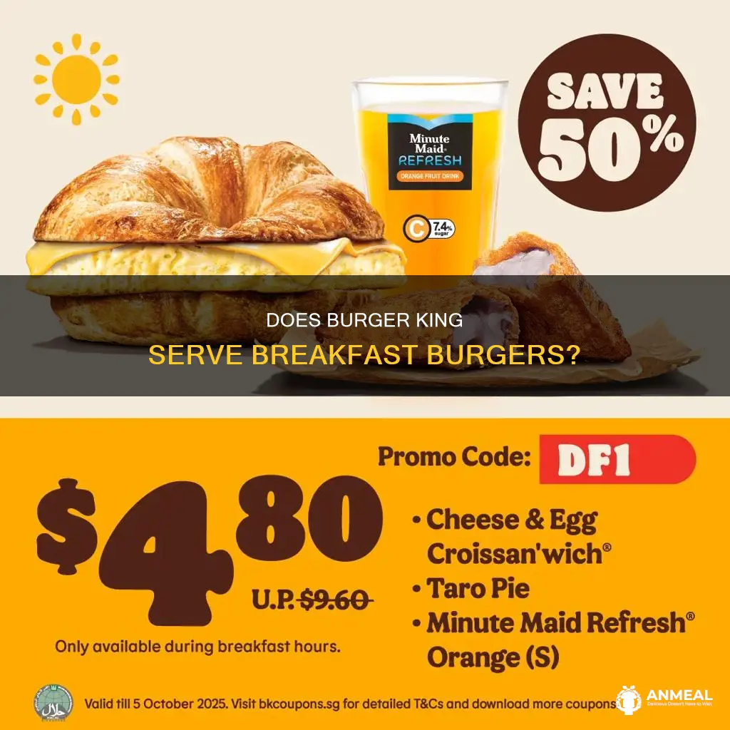 does burger king sell burgers ar breakfast