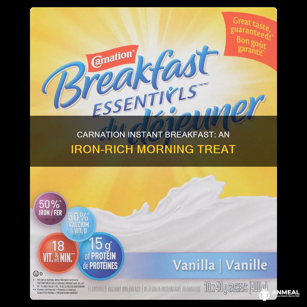 does carnation instant breakfast have iron