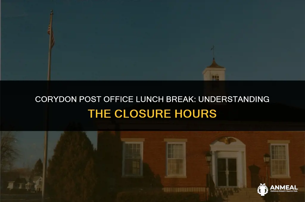 does corydon post office closed for lunch