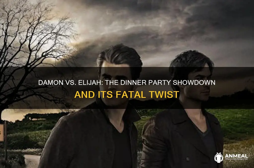 does damon kill elijah at the dinner party