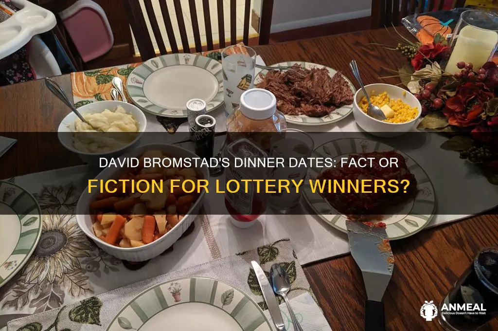 does david bromstad really have dinner with his lottery winners