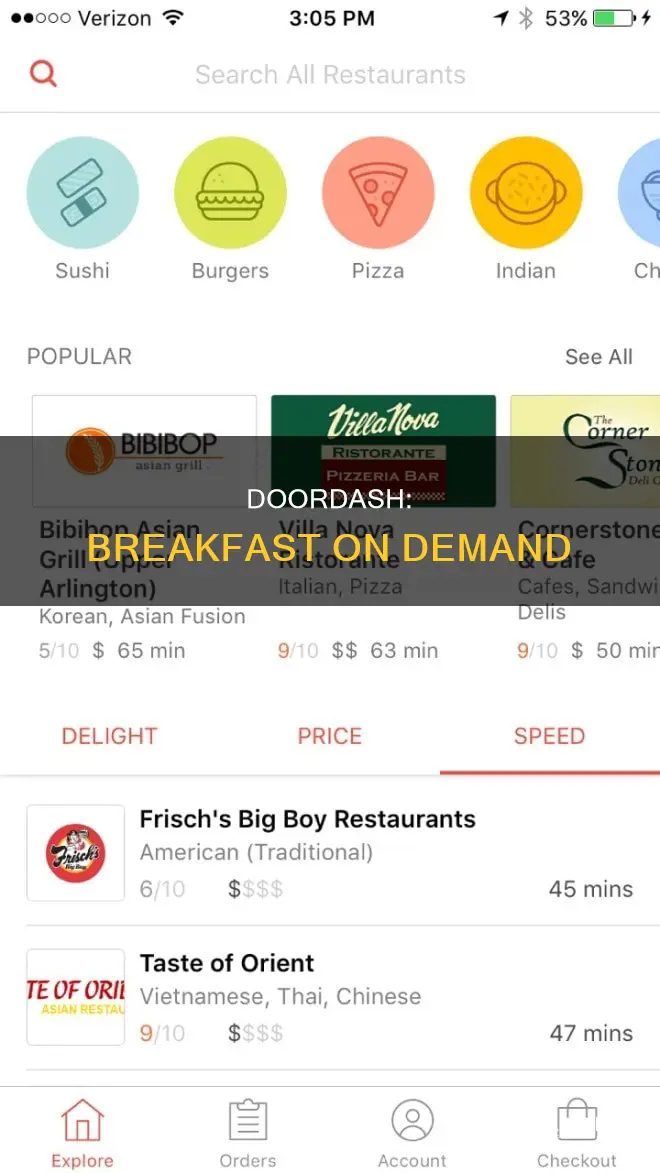 does doordash work for breakfast orders