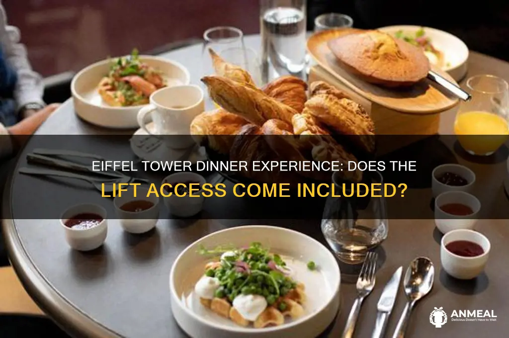 does eiffel tower dinner include lift