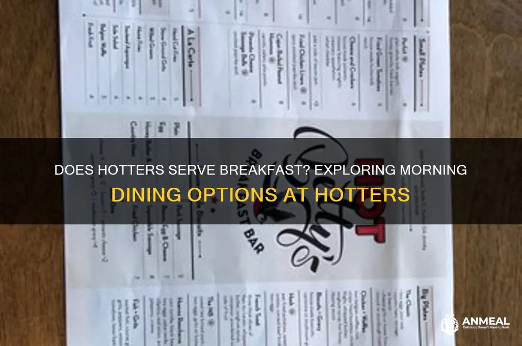 does hotters open for breakfast
