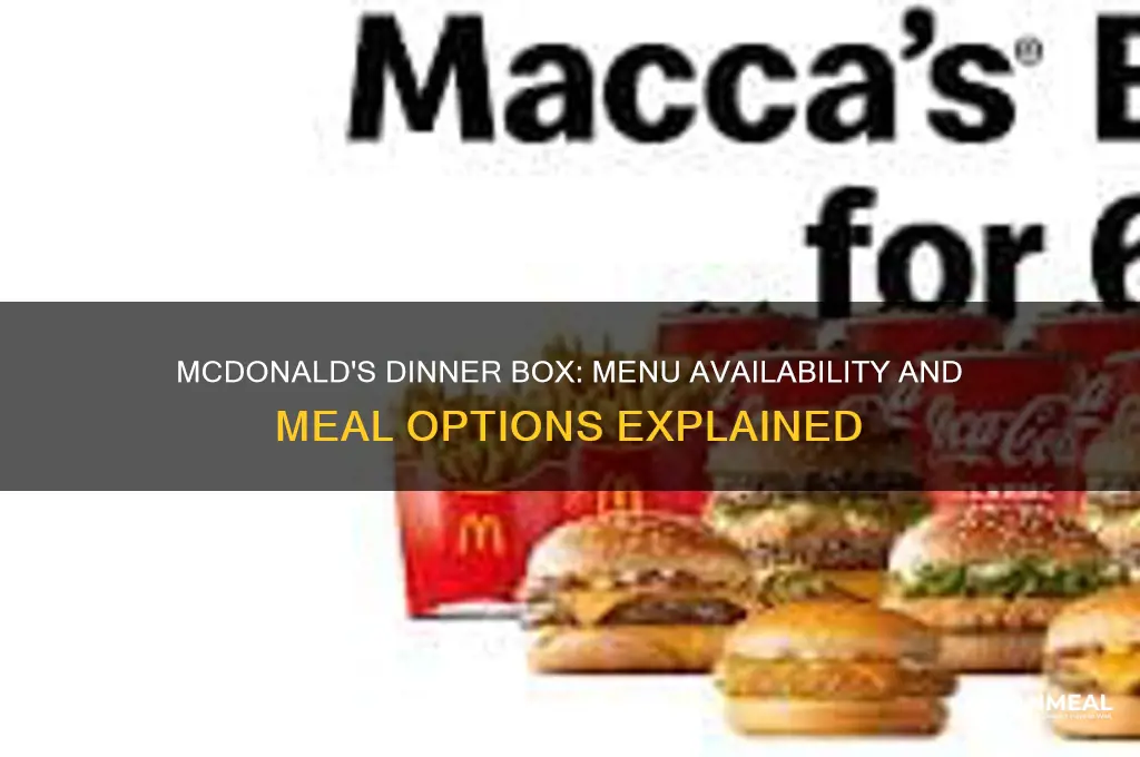 does mc donalds have a dinner box