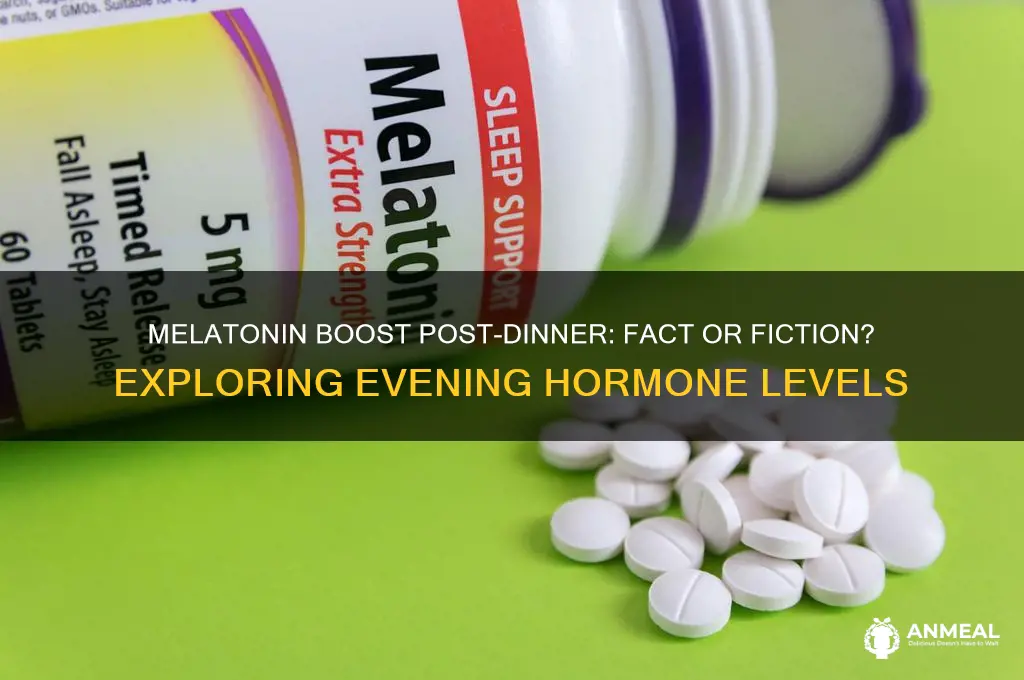 does melatonin increase after dinner