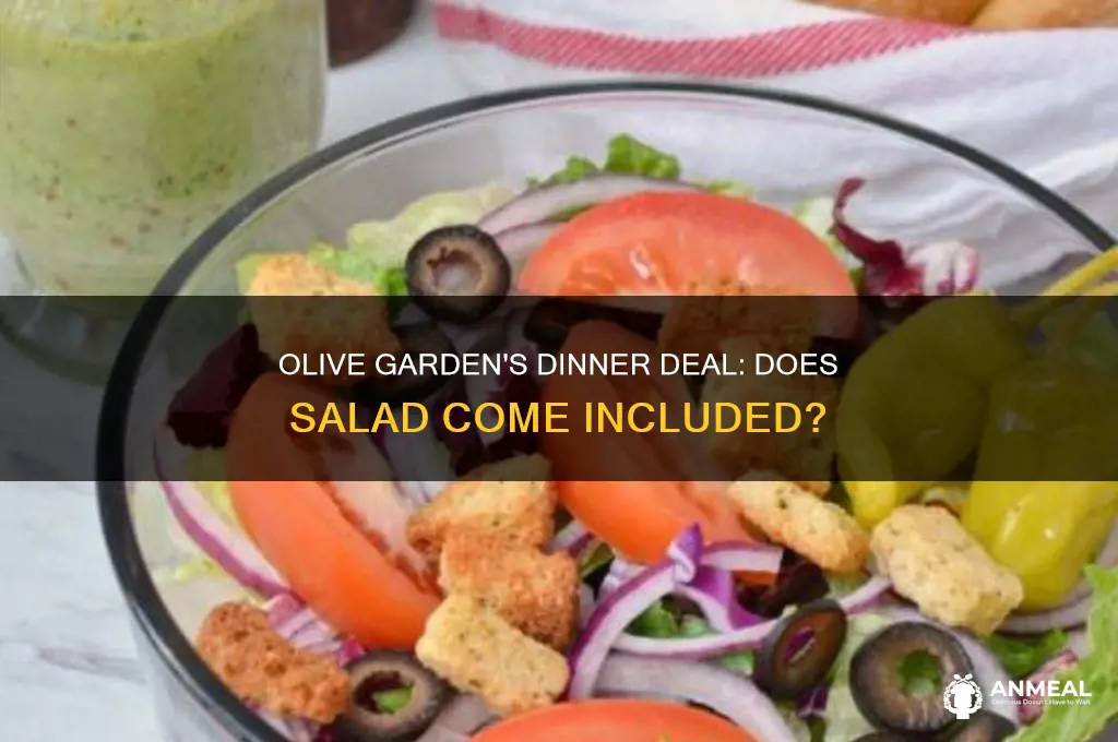does salad come with dinner at olive garden