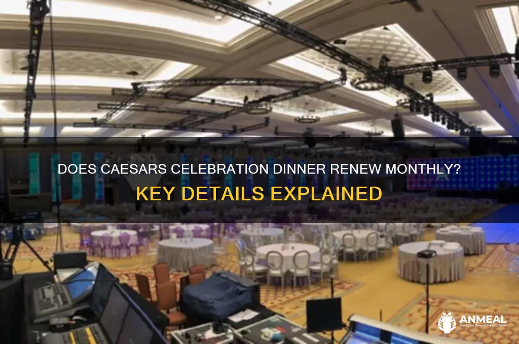 does the caesars celebration dinner renew monthly