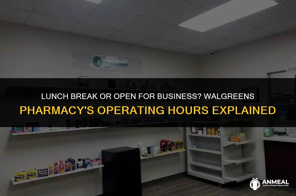 does walgreens pharmacy close for lunch