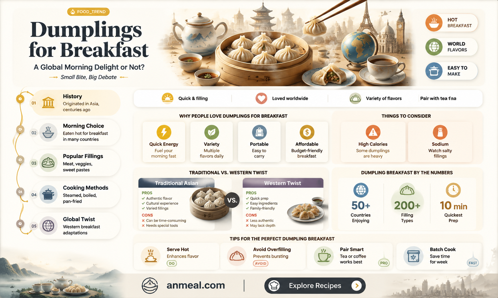 are dumplings a breakfast food