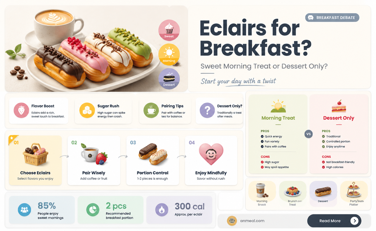 are eclairs a breakfast food