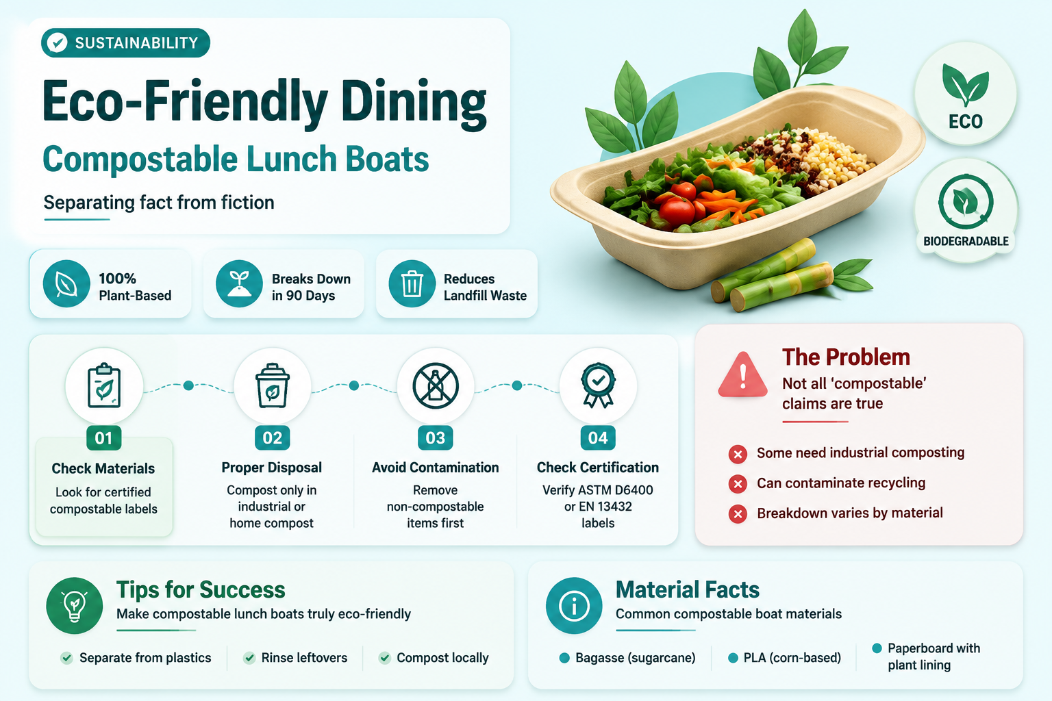 are lunch boats compostable
