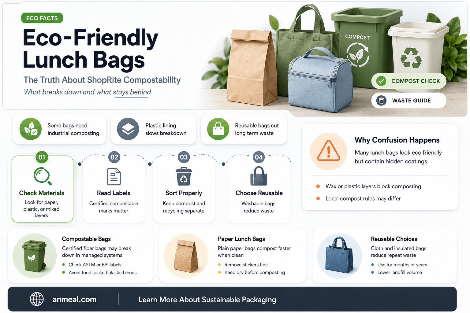 are shoprite lunch bags compostable