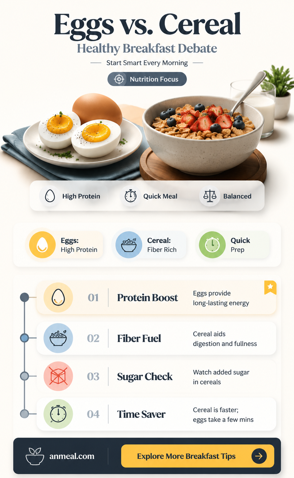 are eggs better than cereal for breakfast