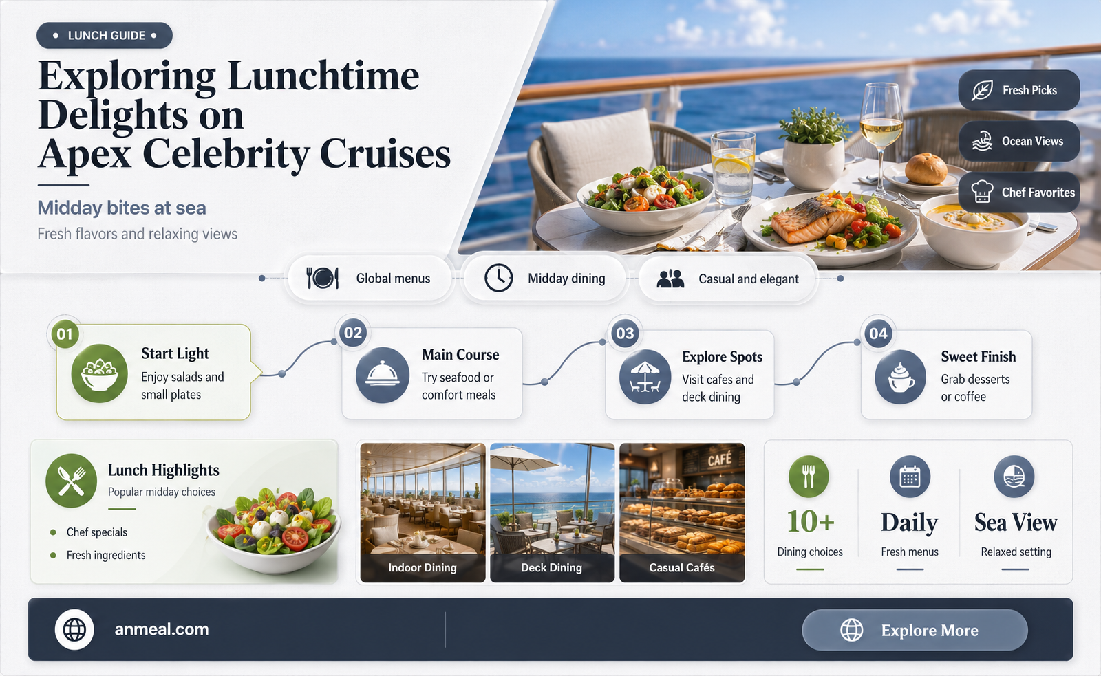 are there any lunch specialty dining on apex celebrity cruises