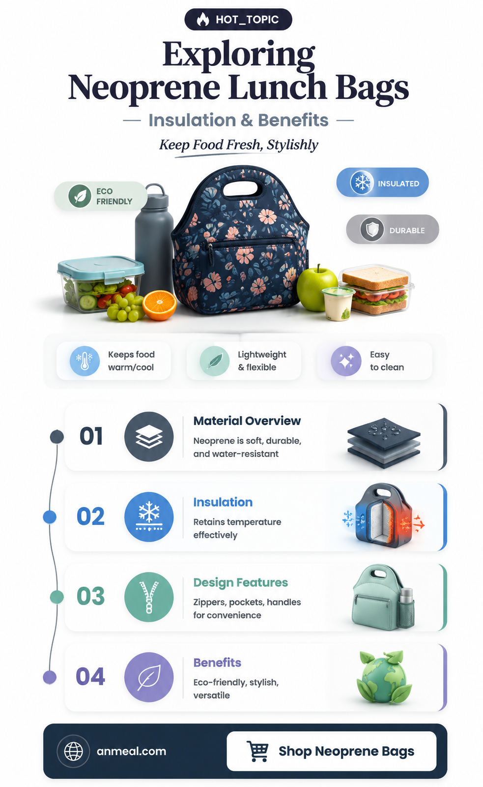 are neoprene lunch bags insulated