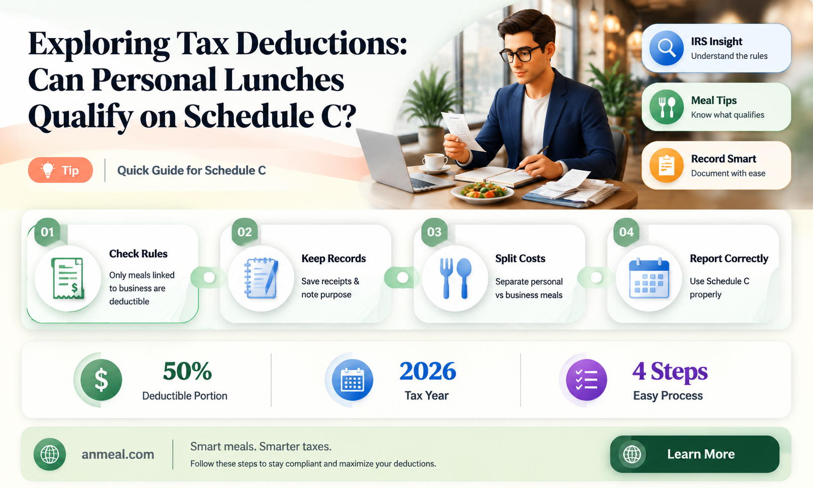 are personal lunches deductible on schedule c