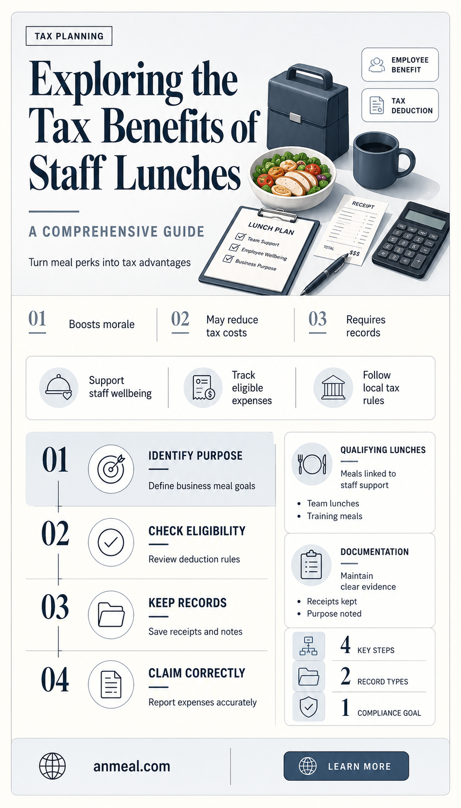 are staff lunches tax deductible