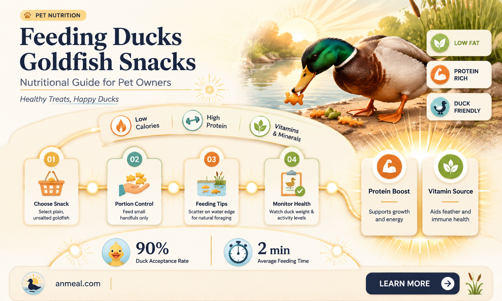 are goldfish snack ok for ducks to eat
