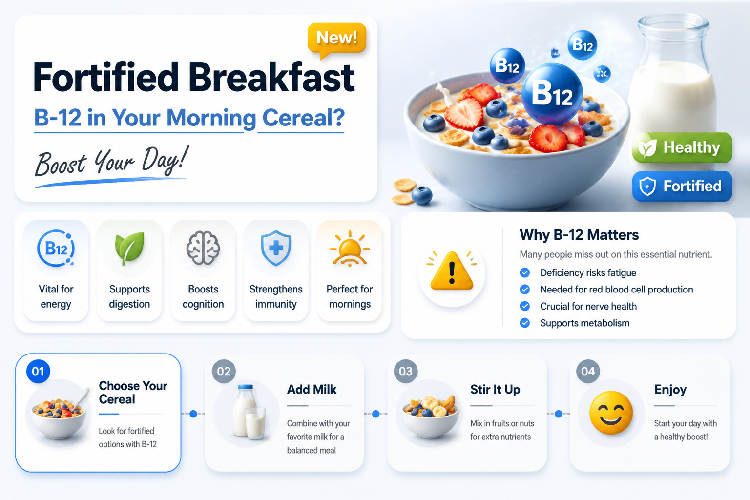are breakfast cereals fortified with b-12