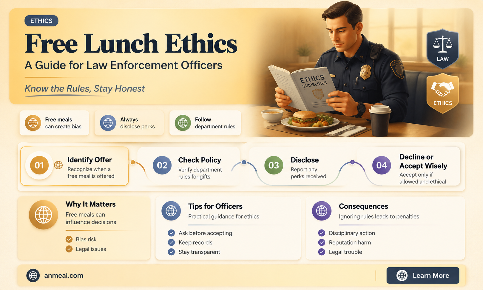 are policement allowed to accept free lunch