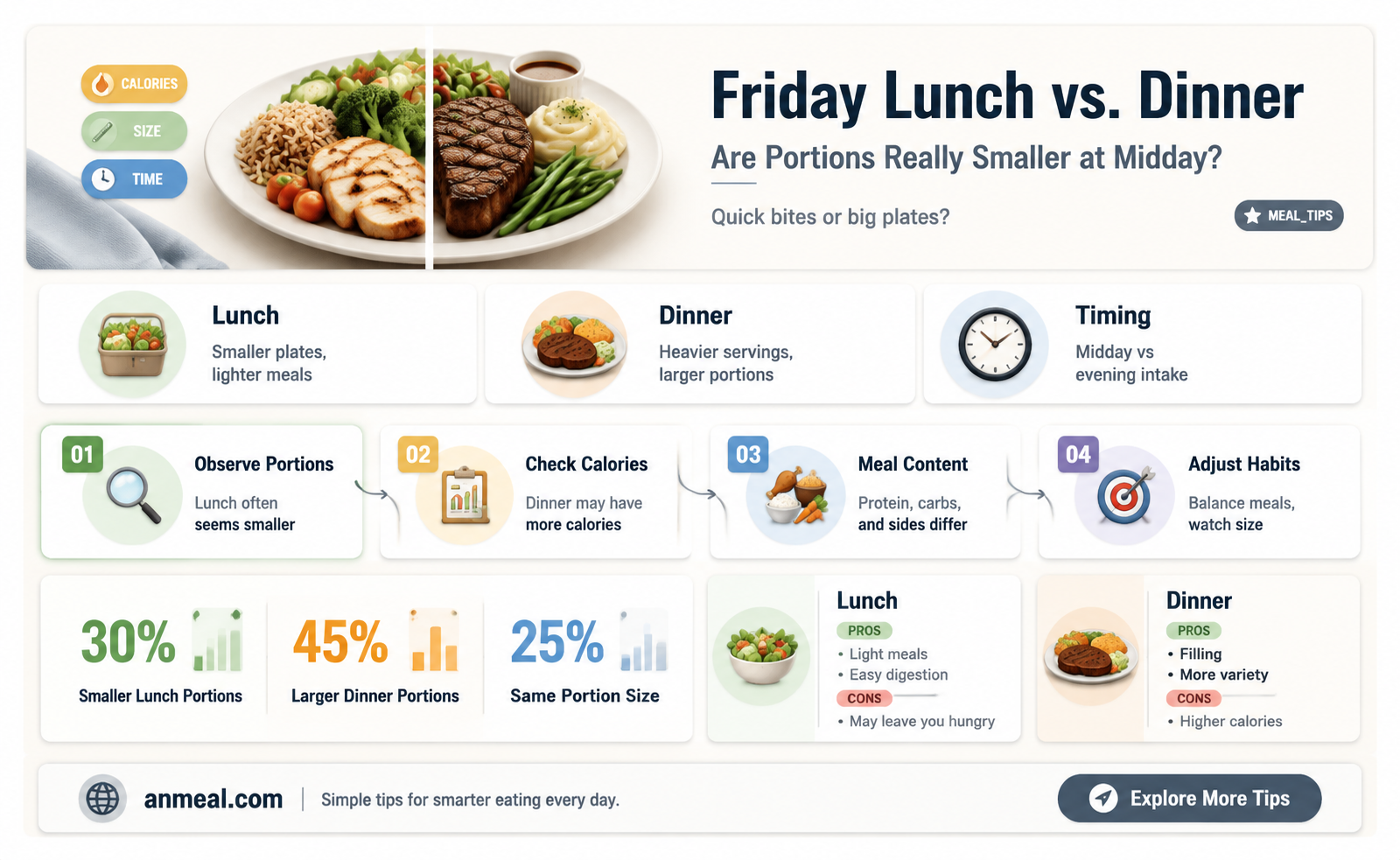 are friday lunch portions smaller than dinner