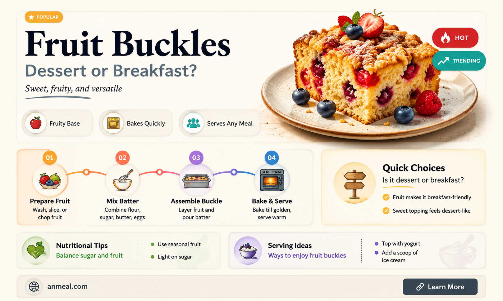 are fruit buckles dessert or breakfast