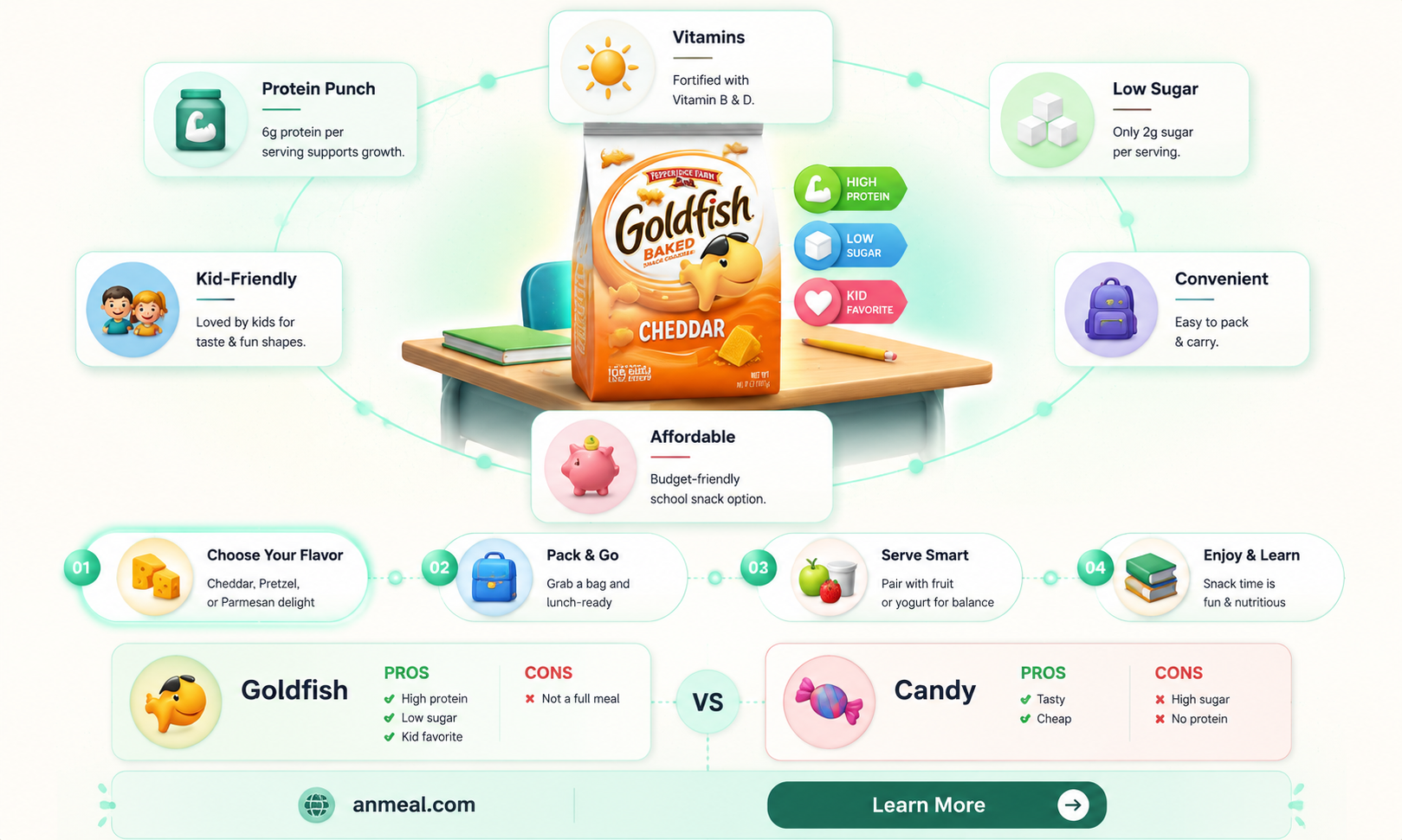 are goldfish good for a schol lunch