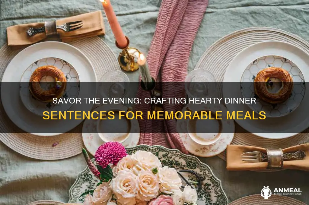 have a hearty dinner sentence
