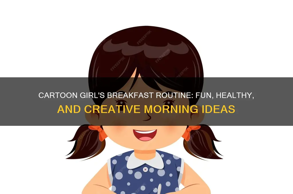 have breakfast cartoon girl