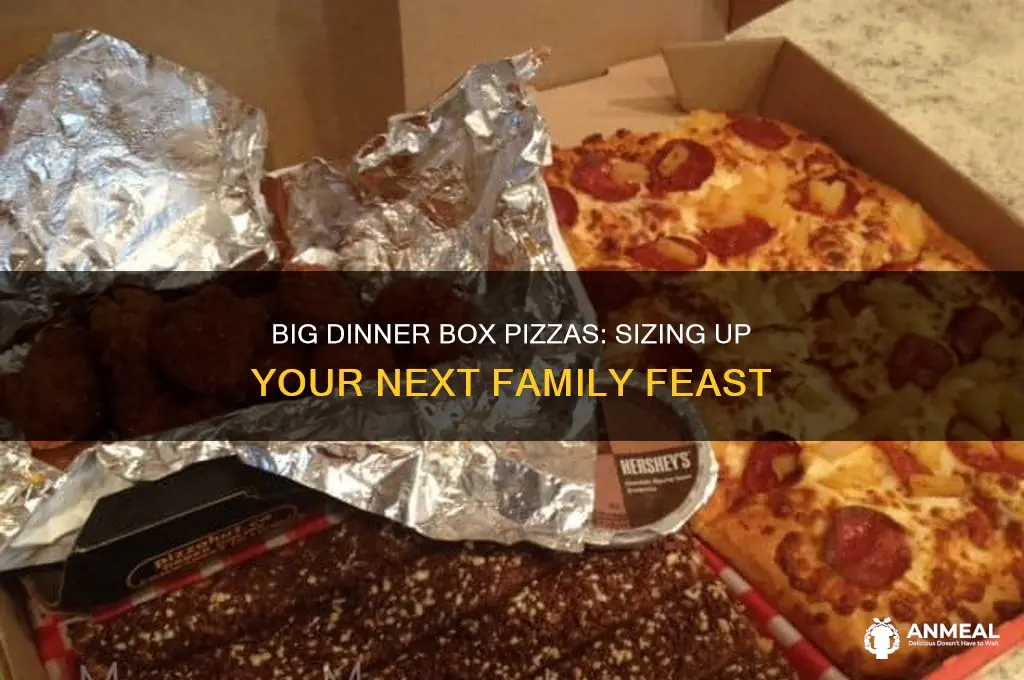 how big are the big dinner box pizzas