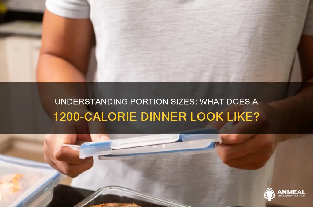 how big is a 1200 calorie dinner