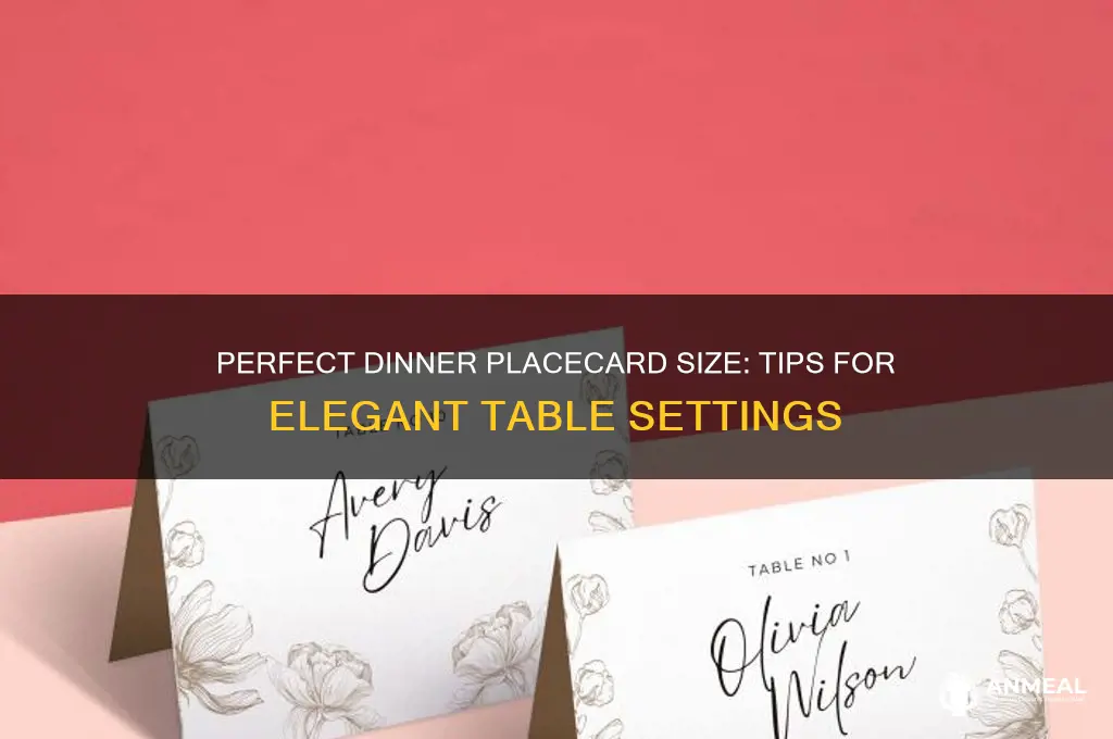 how big should a dinner placecard be