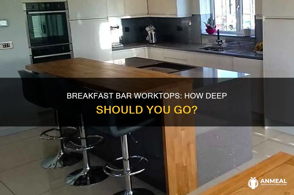how deep is a breakfast bar worktop
