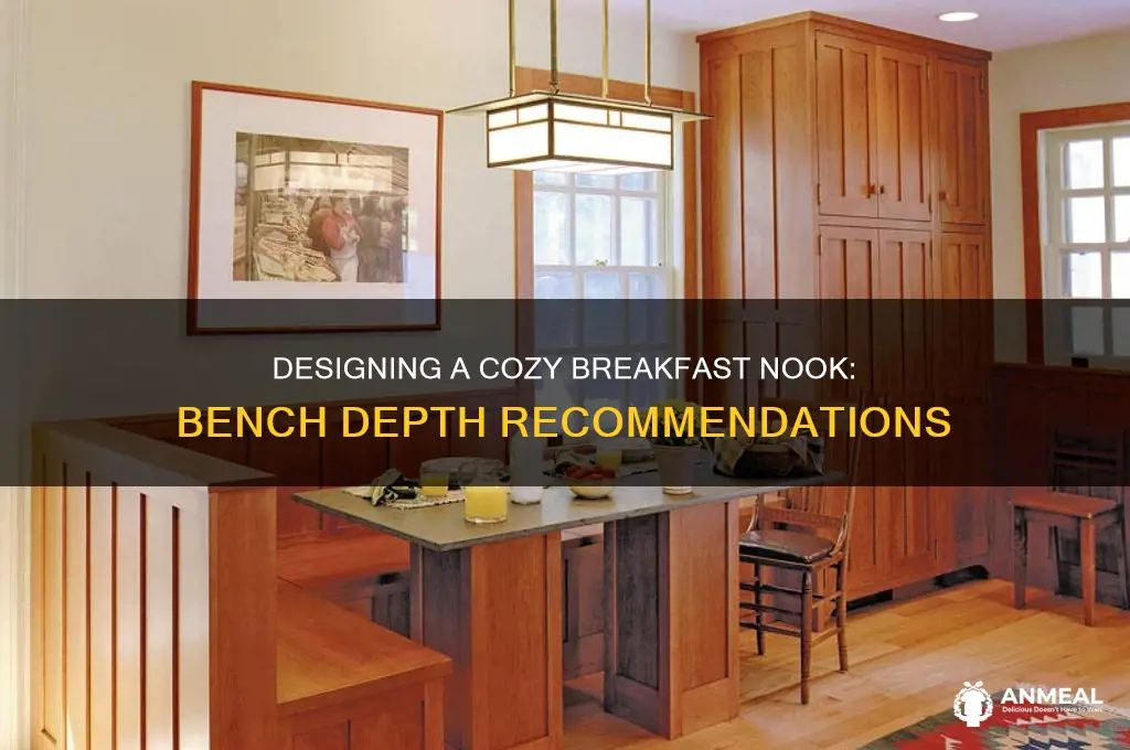 how deep should a breakfast nook bench be
