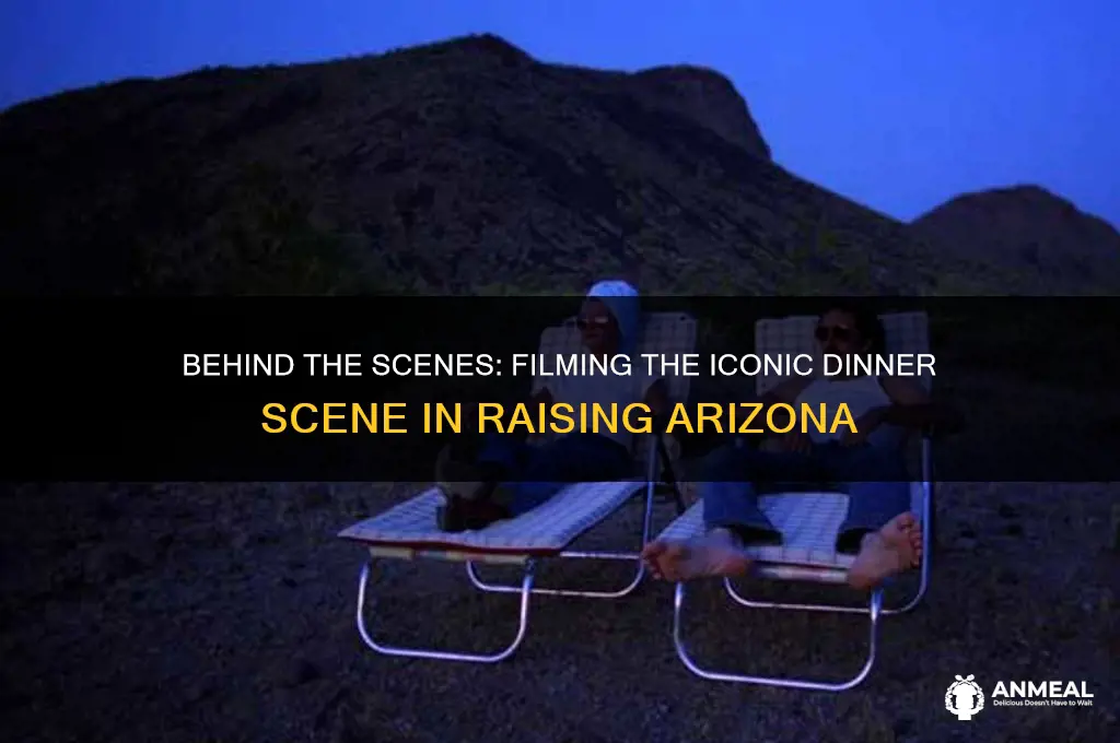 how did they shoot end dinner scene raising arizona