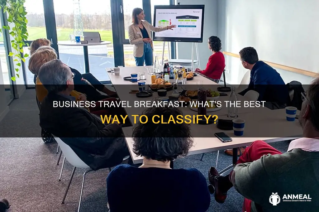 how do i classify breakfast while travelling on business