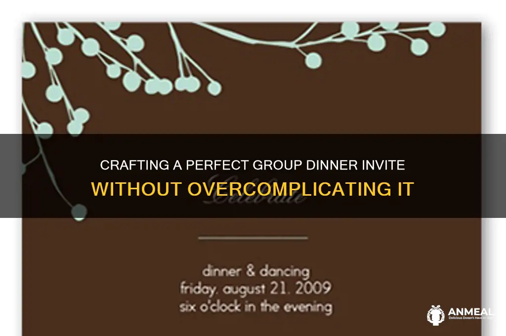 how do i word a group dinner invitation with no