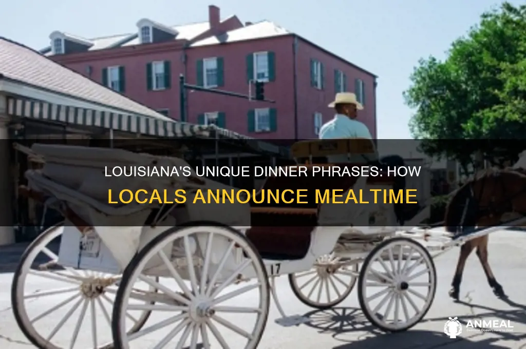 how do lousiana people says the having dinner