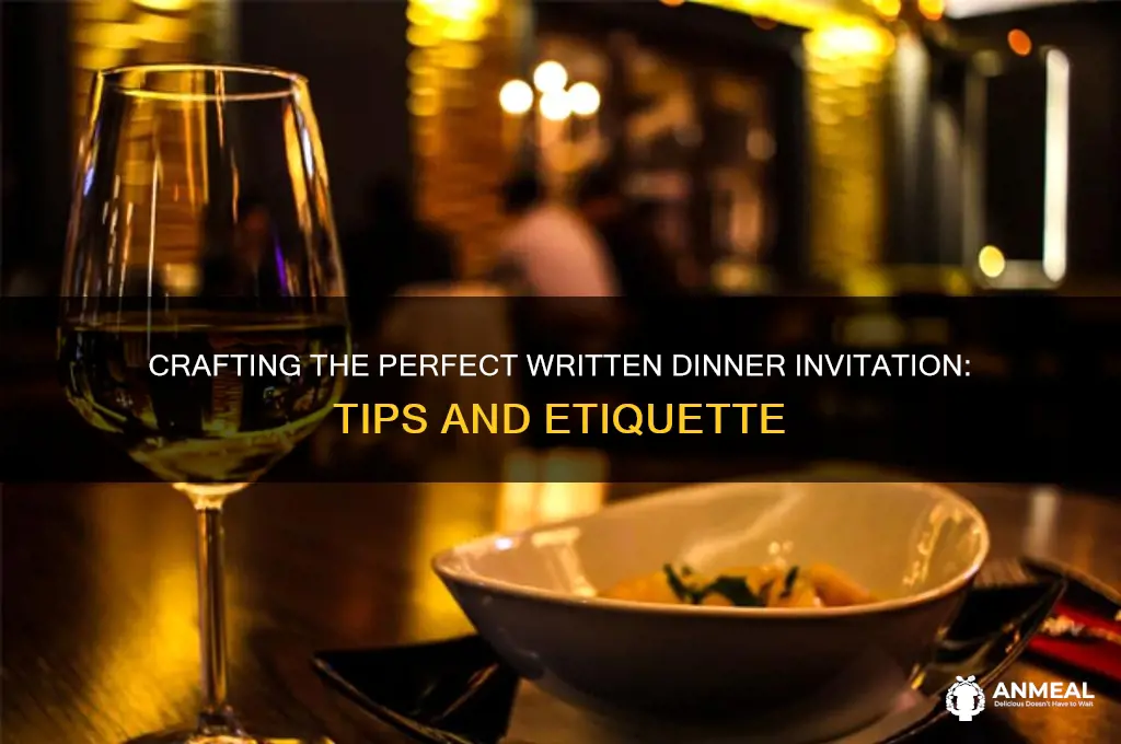 how do we write a written invitation to dinner