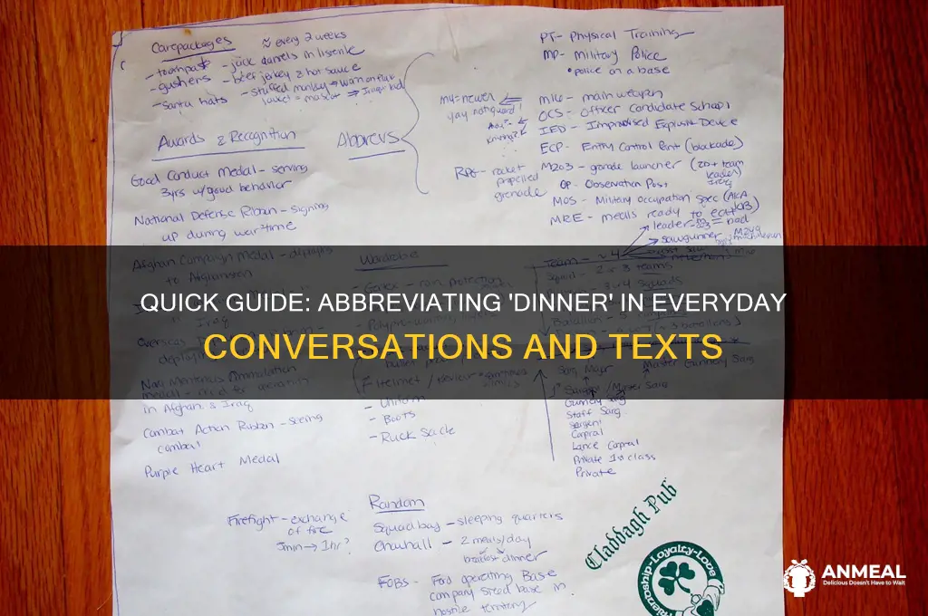 how do you abbreviate dinner