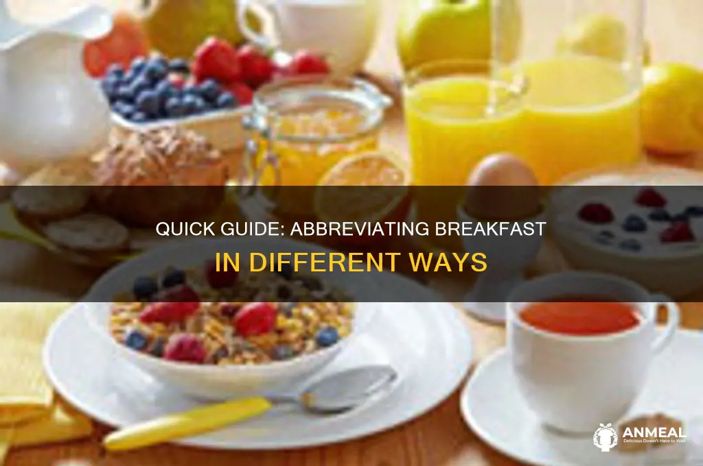 how do you abbreviate word breakfast