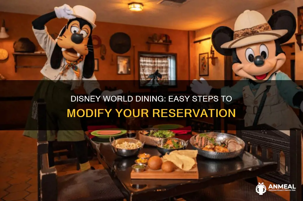 how do you change a dinner reservation at disney world