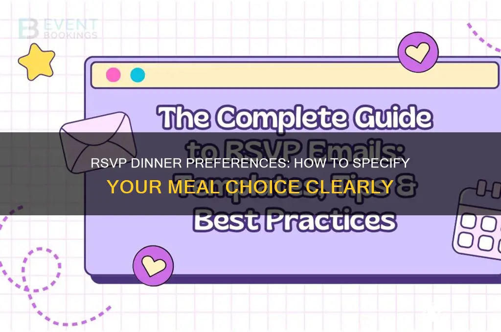 how do you specify what dinner preference on rsvp card
