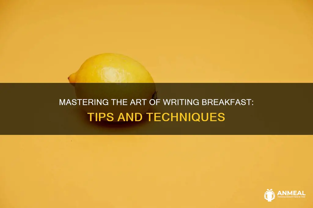 how do you write breakfast