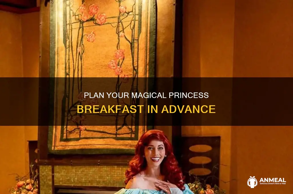 how far in advance princess breakfast