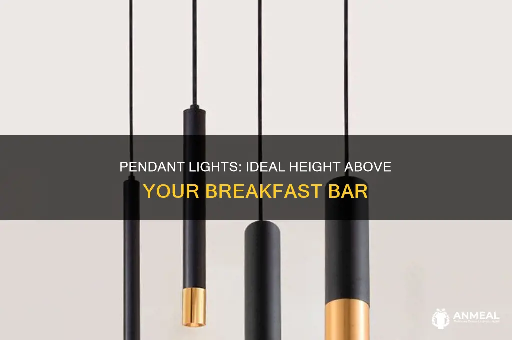 how high above a breakfast bar should pendant lights be